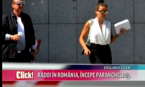 Nick şi Mădălina la ieşirea din banca de unde au scot impresionanta suma de bani jpeg