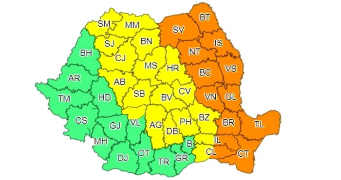 Cod galben de instabilitate atmosferică temporar accentuată. Foto: Meteoromania 