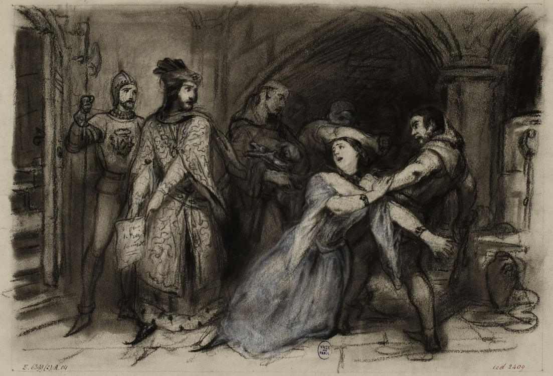 Ilustrație pentru Turul Nesle, Execuția Margaretei de Burgundia