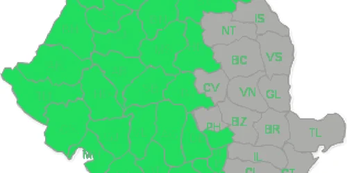 Avertizarea este valabilă până duminică dimineața la ora 8.00