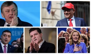 Candidați alegeri - colaj Crin Antonescu Victor Ponta George Simion Nicusor Dan si Elena Lasconi. Foto Inquam Photos