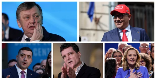 Candidați alegeri - colaj Crin Antonescu Victor Ponta George Simion Nicusor Dan si Elena Lasconi. Foto Inquam Photos