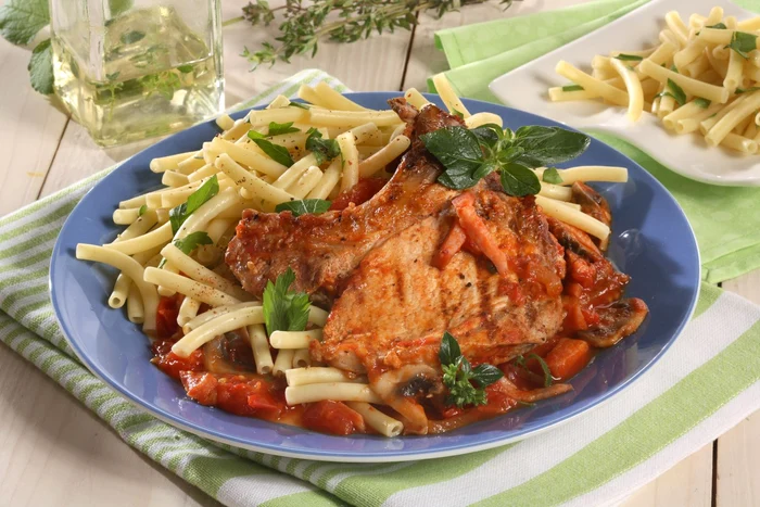 Pork Chops in Tomato Sauce with Mushrooms and Ham jpeg