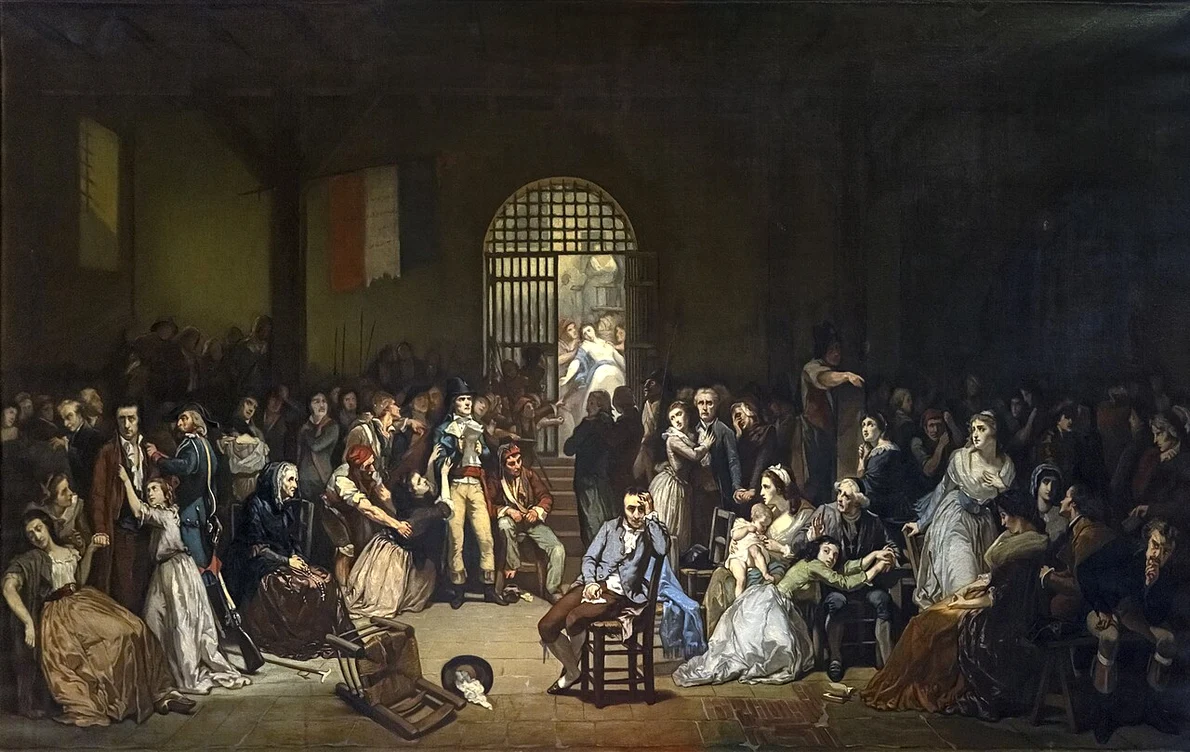 Apelul ultimelor victime ale Terorii din închisoarea Saint Lazare. 7-9 Thermidor 1794. Pictură de Charles Müller 