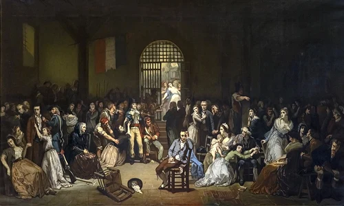 Apelul ultimelor victime ale Terorii din închisoarea Saint Lazare. 7-9 Thermidor 1794. Pictură de Charles Müller 