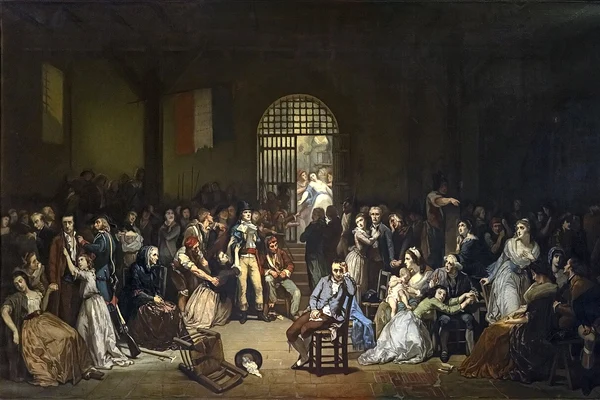 Apelul ultimelor victime ale Terorii din închisoarea Saint Lazare. 7-9 Thermidor 1794. Pictură de Charles Müller