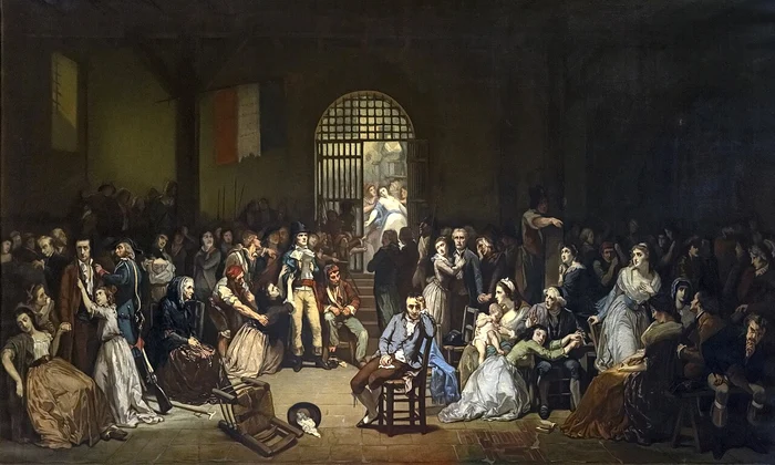 Apelul ultimelor victime ale Terorii din închisoarea Saint Lazare. 7-9 Thermidor 1794. Pictură de Charles Müller 