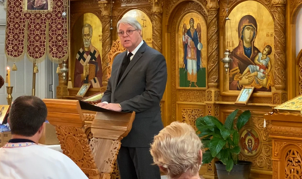  Wayne A. Barnes în 2020, într-o biserică ortodoxă română în America FOTO arhiva personală