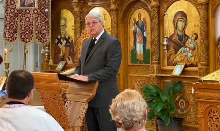Wayne A. Barnes în 2020, într-o biserică ortodoxă română în America FOTO arhiva personală