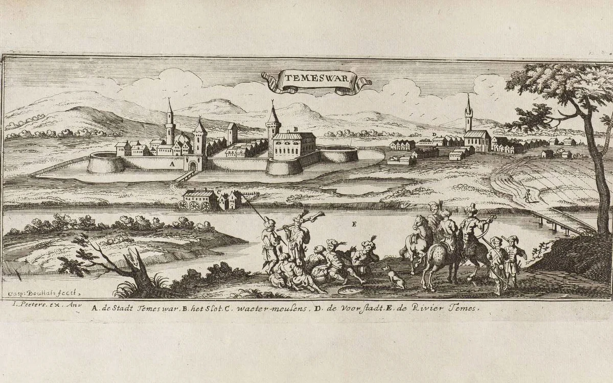 Cetatea medievală a Timișoare. Sursa: Herzog August Bibliothek