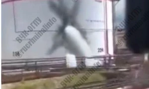 Atac rafinărie Rusia FOTO captură foto jpg
