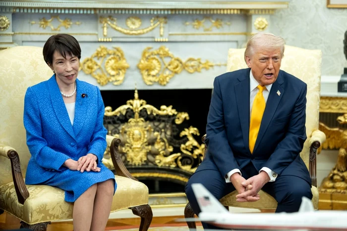 Trump și premierul japoniei Sanae Takaichi la Casa Albă FOTO EPA-EFE