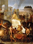 Intrarea lui Alexandru cel Mare în Babilon. Pictură de Charles Le Brun (© Muzeul Luvru / Wikimedia Commons) 
