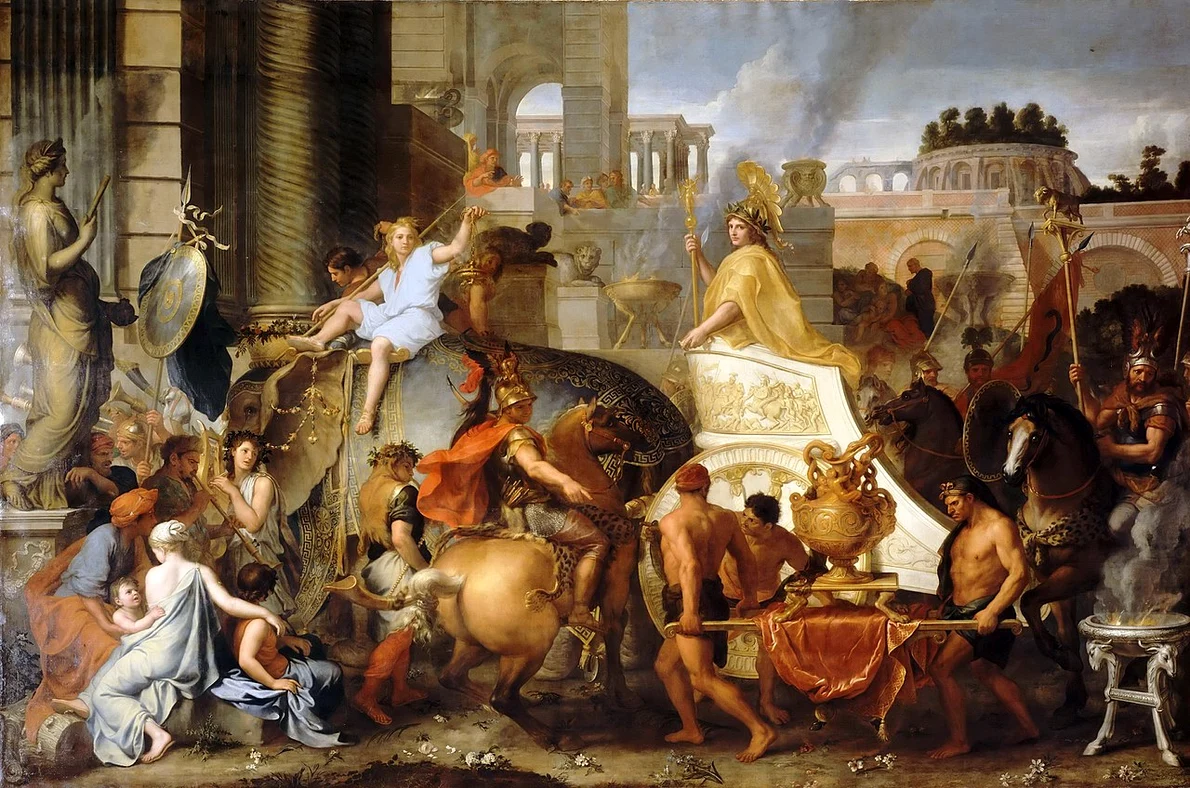Intrarea lui Alexandru cel Mare în Babilon. Pictură de Charles Le Brun (© Muzeul Luvru / Wikimedia Commons) 