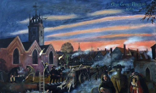 Marea Ciumă din 1665. Pictură de Rita Greer, din 2009 (© Wikimedia Commons)