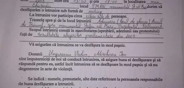 Declaraţia prealabilă din 6 aprilie 2009