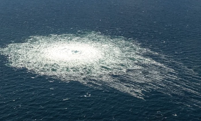 Scurgerile de gaze din gazoductele Nord Stream. Foto: Twitter