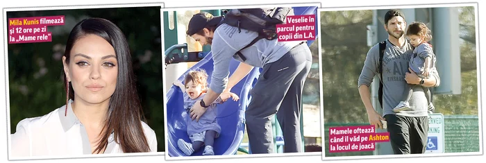 Wyatt se distrează de minune chiar dacă fundul lui tati e prea mare şi se blochează-n toboganFoto: Hepta/ Photoland/ Wenn