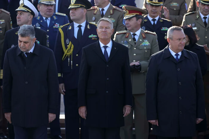 Ciolacu, Iohannis și Ciucă, la Ziua Armatei 2024. FOTO INQUAM Photos Octav Ganea