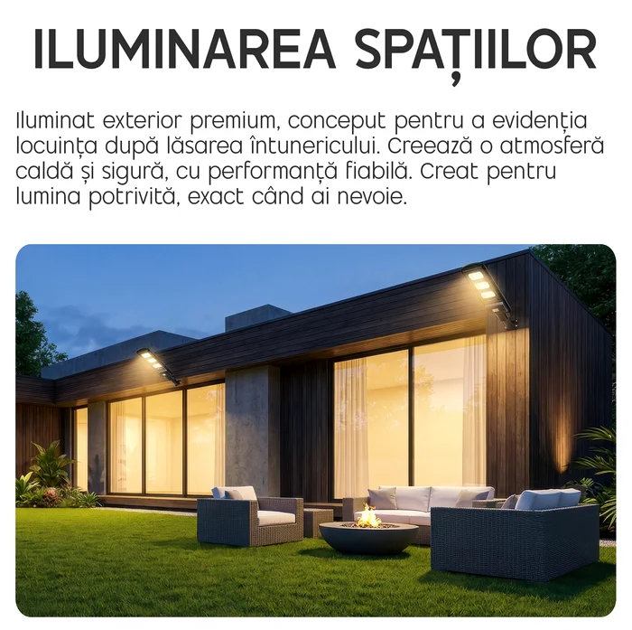Lampă solară exterior SeveShop, iluminare stradală puternică 9000 lm Sursă eMAG jpg
