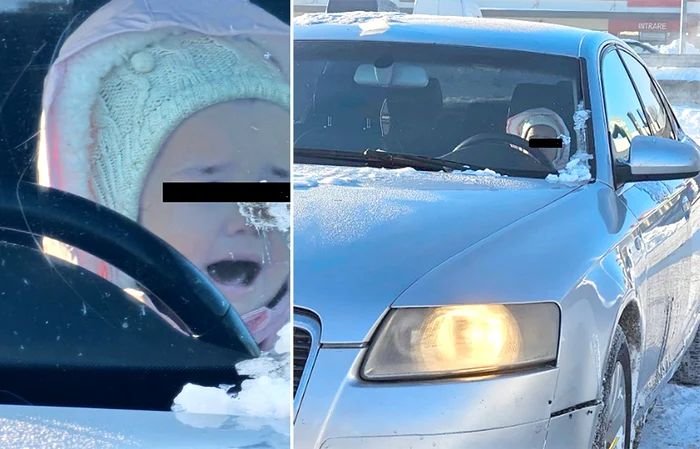 Fetița de 2 ani a fost lăsată singură în mașină FOTO Facebook