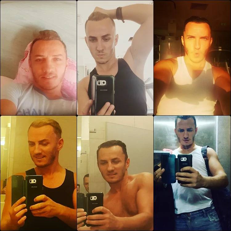 Artistul se schimonoseşte prin baie cu telefonul mobil