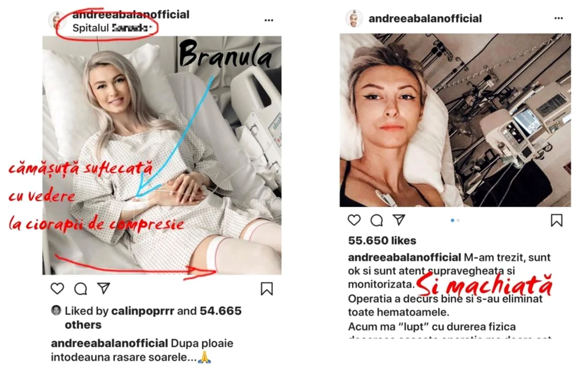 Pozele cu Andreea Bălan, pe patul de spital, care au făcut-o pe Iulia Albu să comenteze