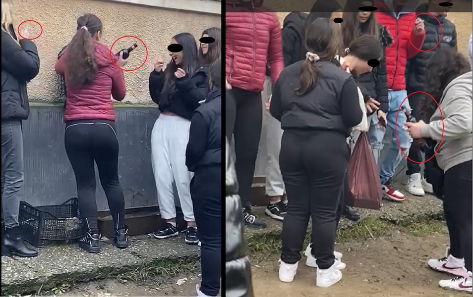 Alcool și țigări în curtea școlii. Cum și-a serbat ziua o elevă de clasa a V-a. Reacții ale autorităților VIDEO