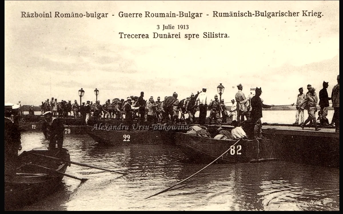 Trupele românești trecând Dunărea către Silistra FOTO arhivă