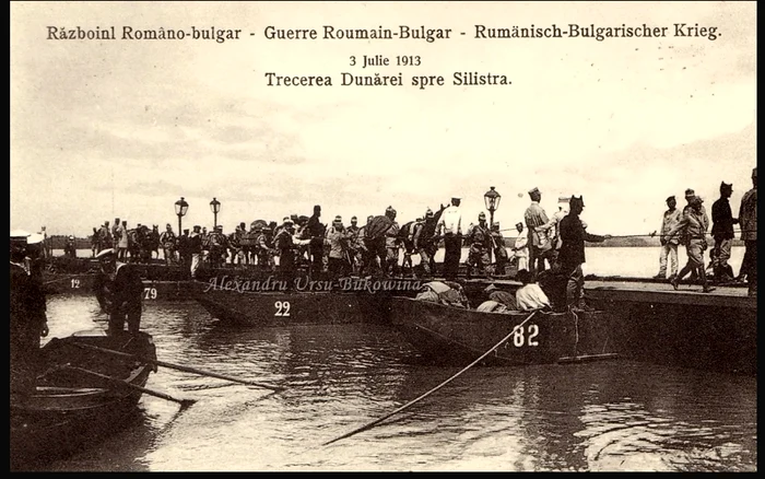 Trupele românești trecând Dunărea către Silistra FOTO arhivă