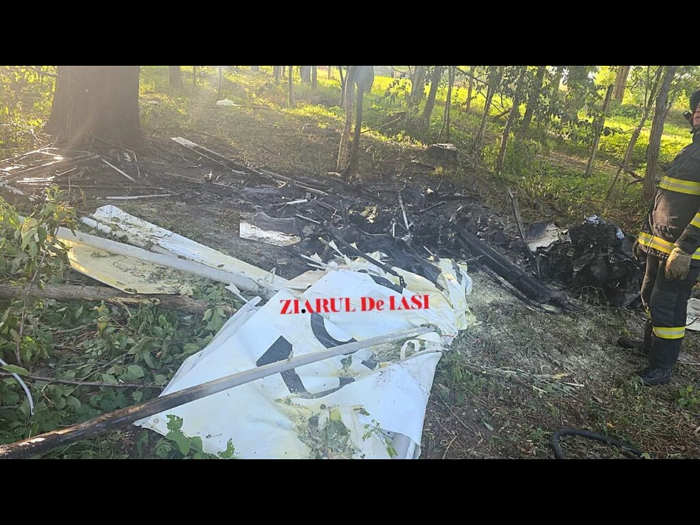 Avionul prăbușit din Iași/FOTO: Ziarul de Iași