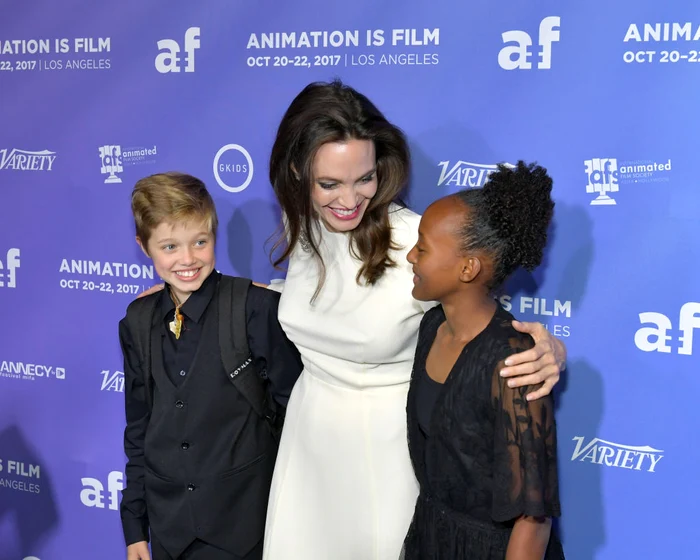 Shiloh Jolie Pitt, Angelina Jolie and Zahara Jolie Pitt GettyImages 864099896 jpeg