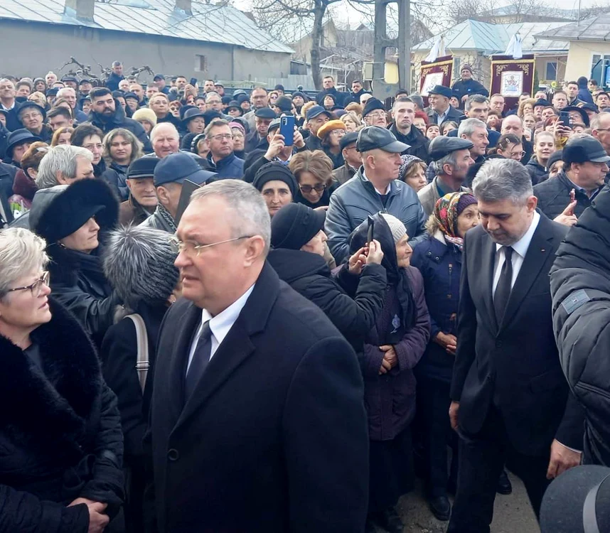Nicolae Ciucă și Marcel Ciolacu participă la funerariile lui Cătălin Toma FOTO: Vrancea24