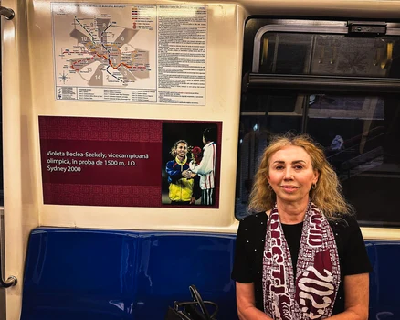 Violeta Beclea, în metrou Foto Facebook jpg