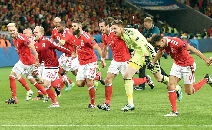 Naţionala Ţării Galilor participă pentru prima dată la un turneu final al Campionatului European, dar a ajuns în semifinalele competiţieiFoto: AP
