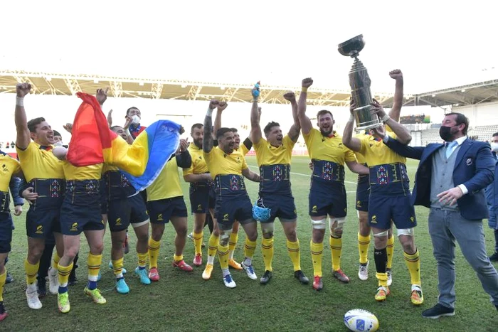 Bucuria rugbyștilor români după câștigarea Cupei Kiseleff (FOTO: Sportpictures)