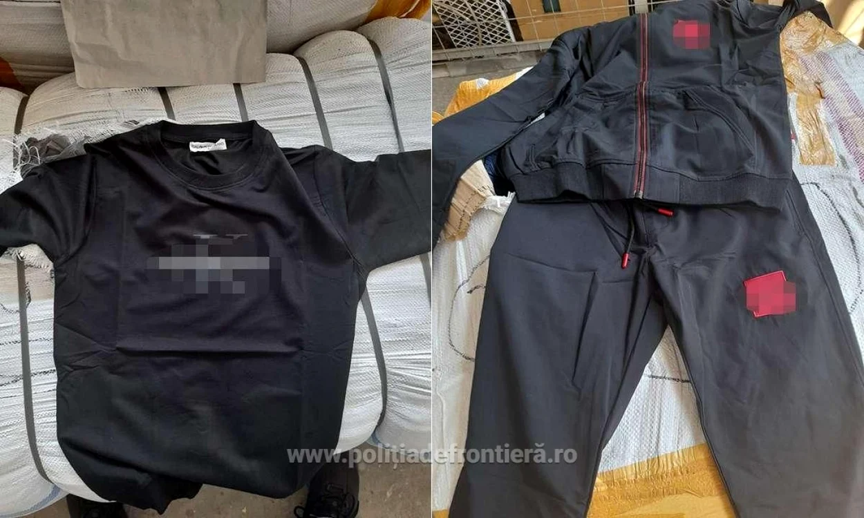 Articole vestimentare care prezentau suspiciuni de contrafacere FOTO IGPF