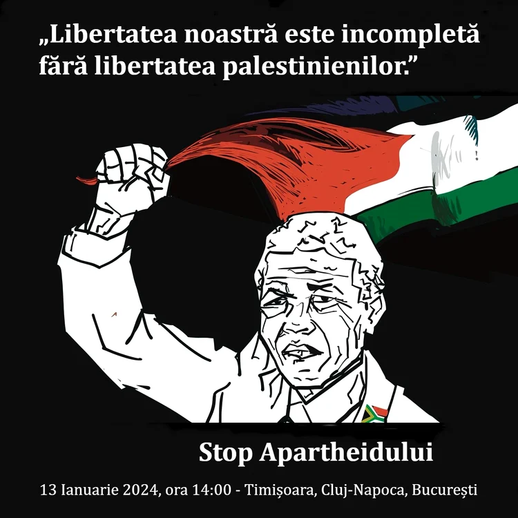 Anunțul de pe Facebook Solidaritate România-Palestina