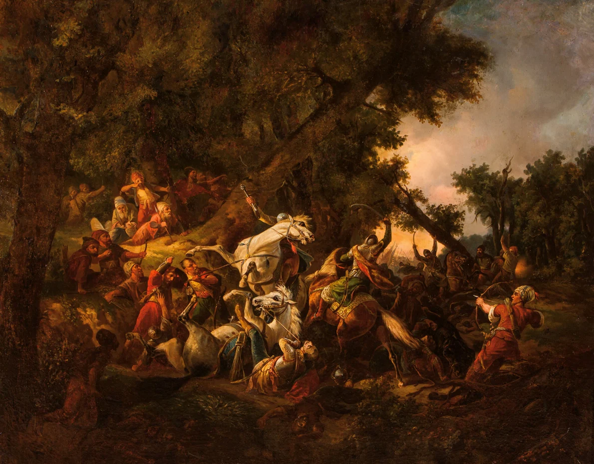 O ambuscadă, pictură de Feliks Sypniewski din anul 1856 (© Wikimedia Commons)