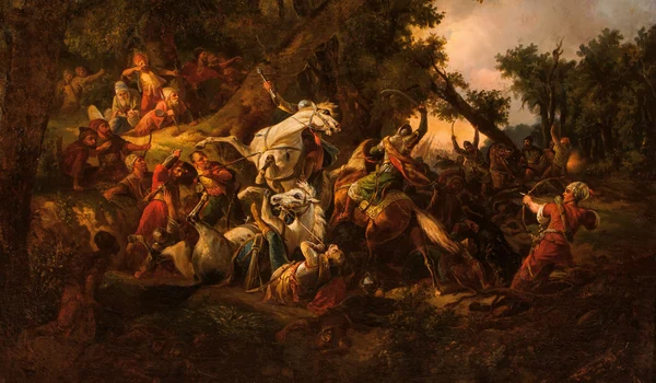 O ambuscadă, pictură de Feliks Sypniewski din anul 1856 (© Wikimedia Commons)
