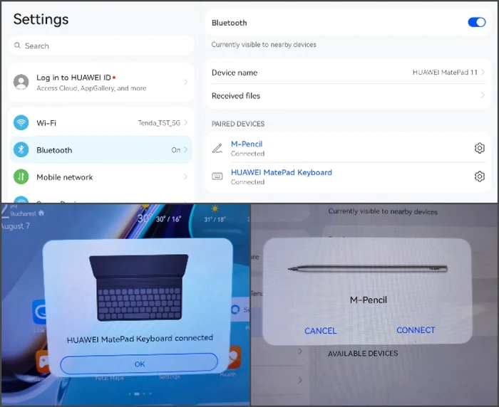 Huawei MatePad 11 conectare tastatură PEN