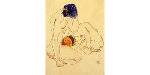 Egon Schiele, „Două prietene“,  peniţă şi acuarelă,  1,65 milioane dolari în 2012