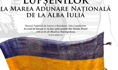 Exponatul lunii la MNIR: Steagul delegaţiei comunei Lupşa la Marea Adunare Națională de la Alba Iulia din 1 decembrie 1918 jpeg