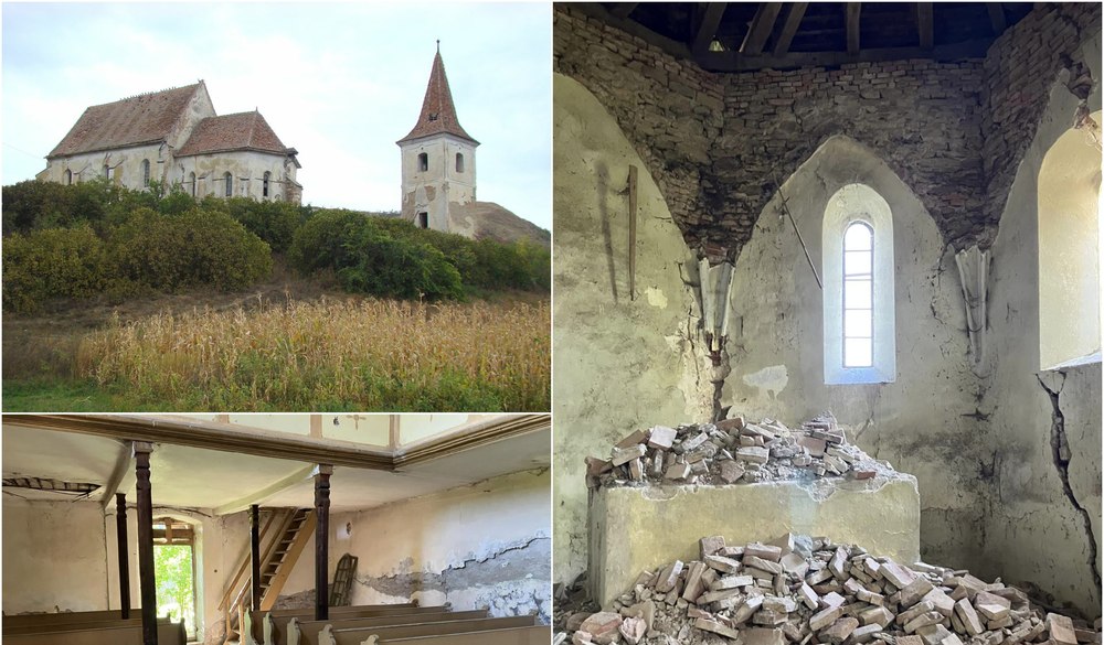 Biserică săsească veche de 500 de ani, ruinată. Un sat din Ardeal riscă să-și piardă moștenirea FOTO