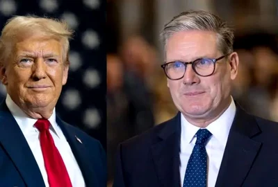 Candidatul republican la Președintia SUA, Donald Trump și premierul laburist britanic Keir Starmer/ FOTO; Getty Images