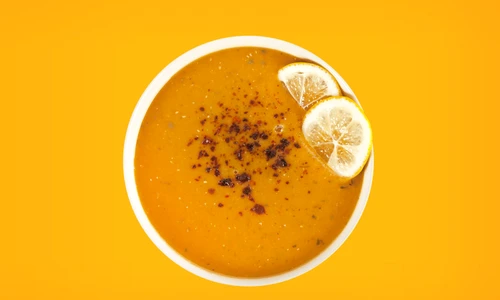 36977128   lentil cream soup with lemon slices jpeg