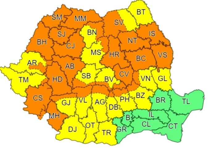 Doar câteva județe din sud sunt ocolite de vremea extremă FOTO meteoromania.ro