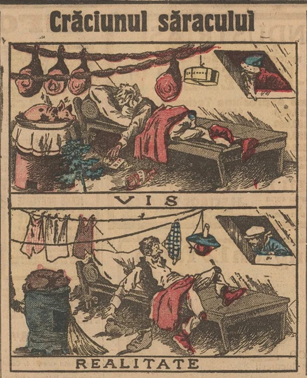 Caricatură din perioada interbelică FOTO Dimineața