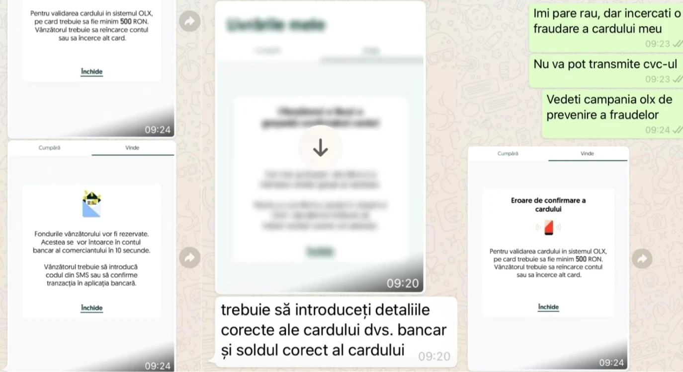 Conversaţie phishing OLX - fraude online Vâlcea - 3 Foto Adevărul