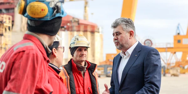 Marcel Ciolacu la Santierul Naval Vard Tulcea FOTO Facebook Guv Romaniei jpg
